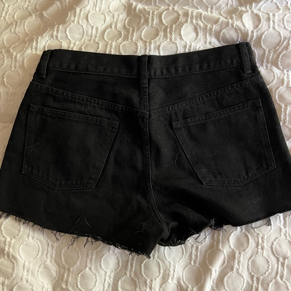 All Saints Black Denim Shorts - Picture 3 of 3